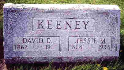 David Darias Keeney & Jessie May Coffin grave stone