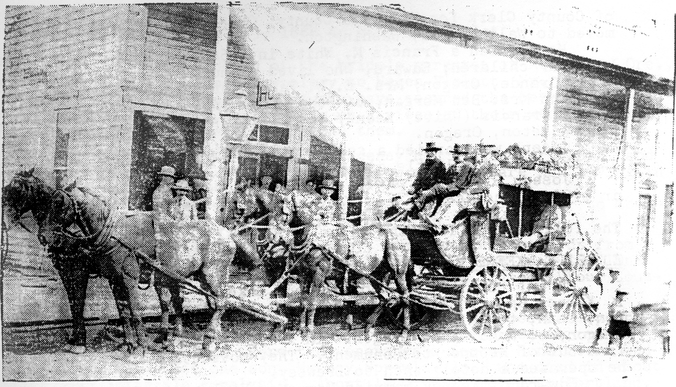 Overland Stage at Walla Walla Washington, 1870