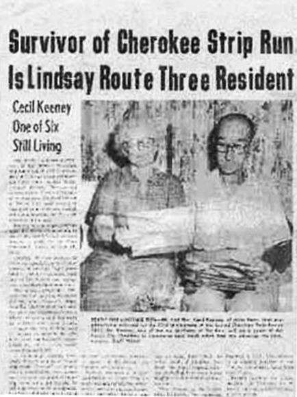 Cecil Keeney newspaper article
